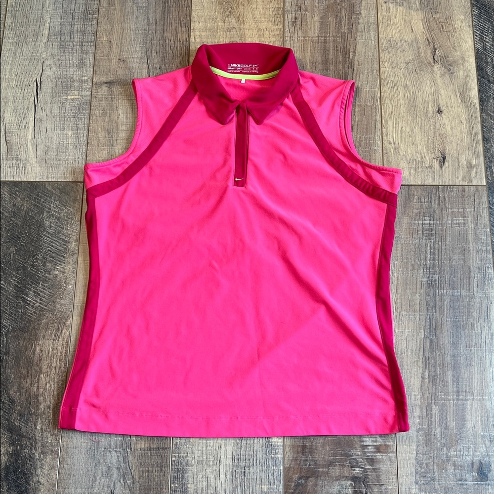 Nike Golf Fit Dry Women's Sleeveless 1/4 Zip Polo Shirt Tank Top Size Large